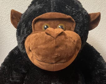 Restored Jumbo Sitting Black & Brown Plush Gorilla Stuffed Animals Plush Toys Ape Plushies Stuffies Gifts For Daughter Mom Dad Husband Wife