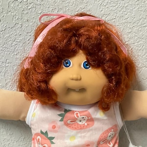 RARE Vintage Cabbage Patch Kid Girl Auburn Cornsilk Hair Blue Eyes Head Mold #5 1986 Collector’s Doll Gifts For Daughter Sister Mom Wife Her