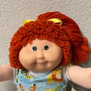RARE Vintage Cabbage Patch Kid Girl Red Single Poodle Pony Green Eyes RARE Vintage Cabbage Patch Kid Girl Red Single Poodle Pony Green Eyes