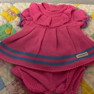 Vintage JESMAR Cabbage Patch Kind Puppe: Rosa Pulli Kleid & Pumphose Puppenkleidung