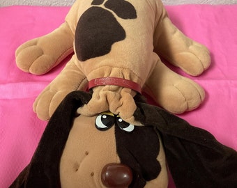 Vintage Tonka Brown & Black Pound Puppy Plush 1980s Nostalgic Toy Stuffed Animals Gifts For Daughter Son Girls Boy Him Her