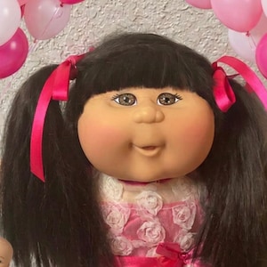 RARE Vintage Cabbage Patch Kid Asian Girl Black Hair Brown Eyes JAAKS PA-07KB Collector’s Doll Gifts For Daughter Sister Wife Mom Girls