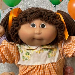 Vintage Cabbage Patch Kid Girl Tri-Ang Pedigree-South Africa Brown Hair Head Mold #1 1985 Collectors Doll Gifts For Girls Mom Sister Wife