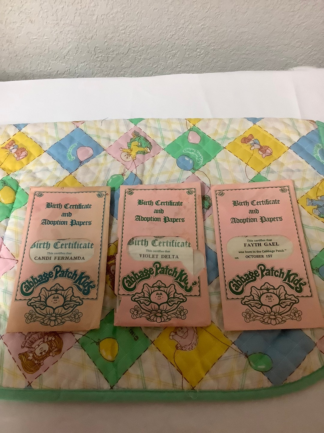 Vintage Cabbage Patch Kids Birth Certificates & Adoption Etsy