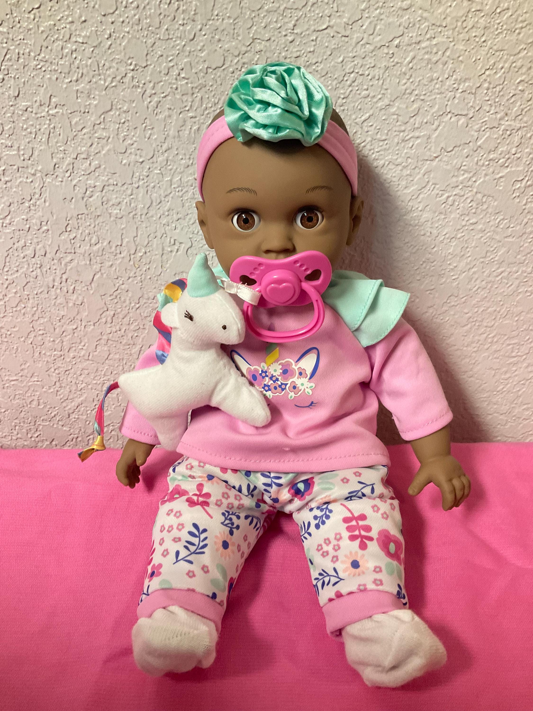 My Sweet Love AA Baby Doll With Pacifier Headband & Plush Unicorn