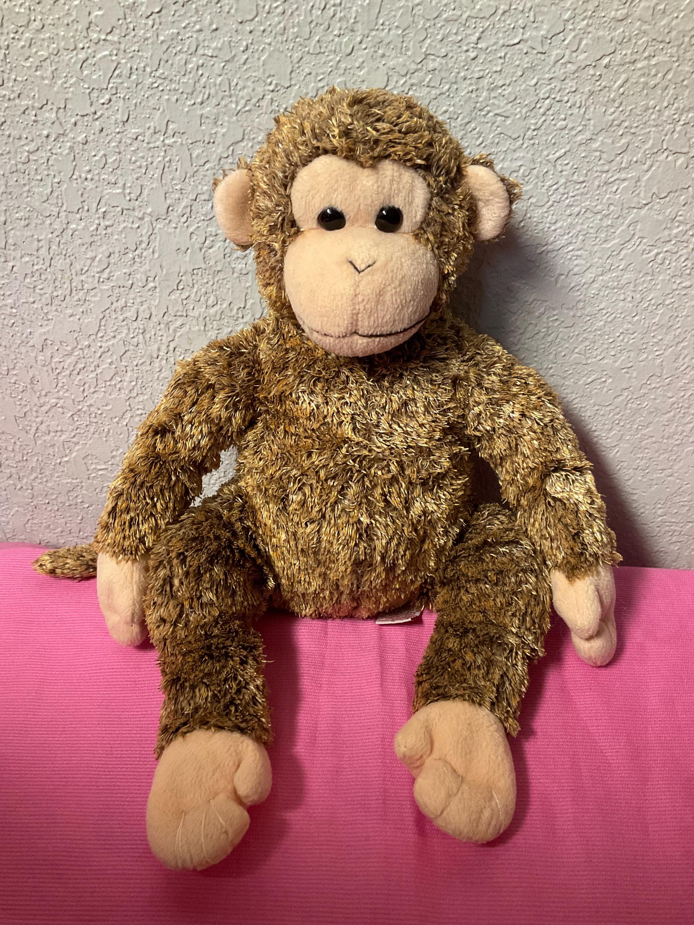 Vintage TY Beanie Buddies Bonsai Monkey Plush 2003 Tysilk Stuffed