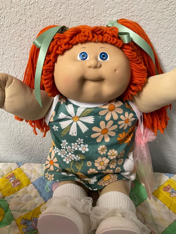 Vintage Cabbage Patch Kid Girl Red Hair Blue Eyes Head Mold #8