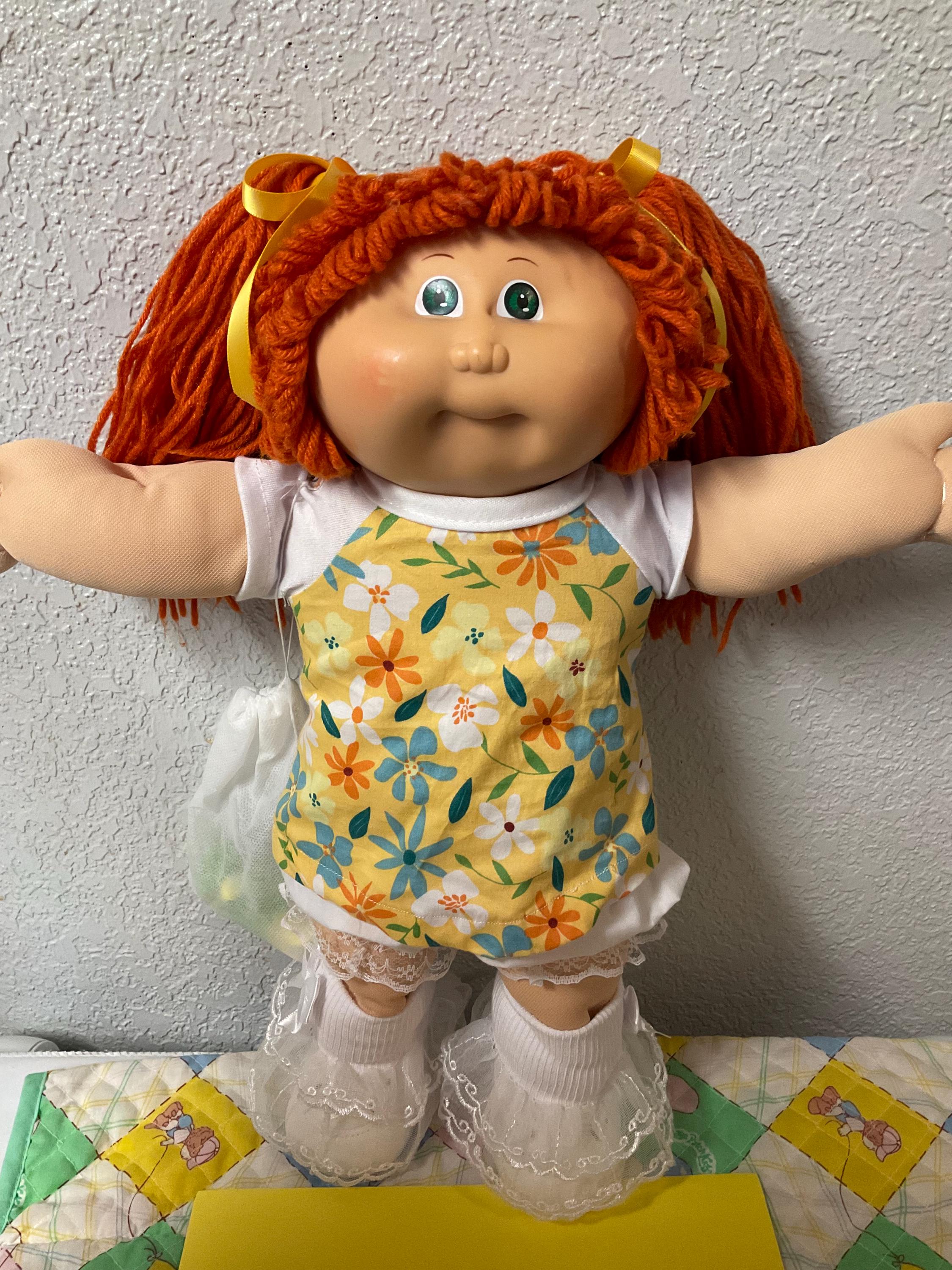 Vintage Cabbage Patch Kid Girl Red Hair Green Eyes P Factory Head