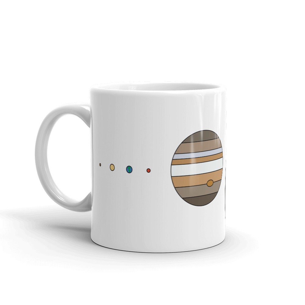 Astronomy Mug - Solar System Planets Drawn to Scale, True Color - Etsy