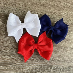 3 Inch Small Pinwheel Hair Bows, Mini Pinwheel Bows, Girls hair bows, Toddler & Baby hair clips, Solid Color Bow, Back to School Bows