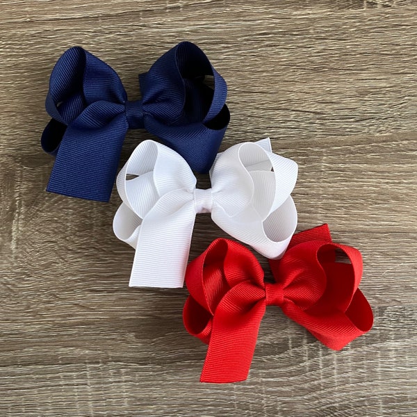 2.5", 4", 5 inch Hair Bows for Girls, Toddler Hair Clips, Baby Bows, Small, Medium, Large Grosgrain Bows, Boutique bows with alligator clips