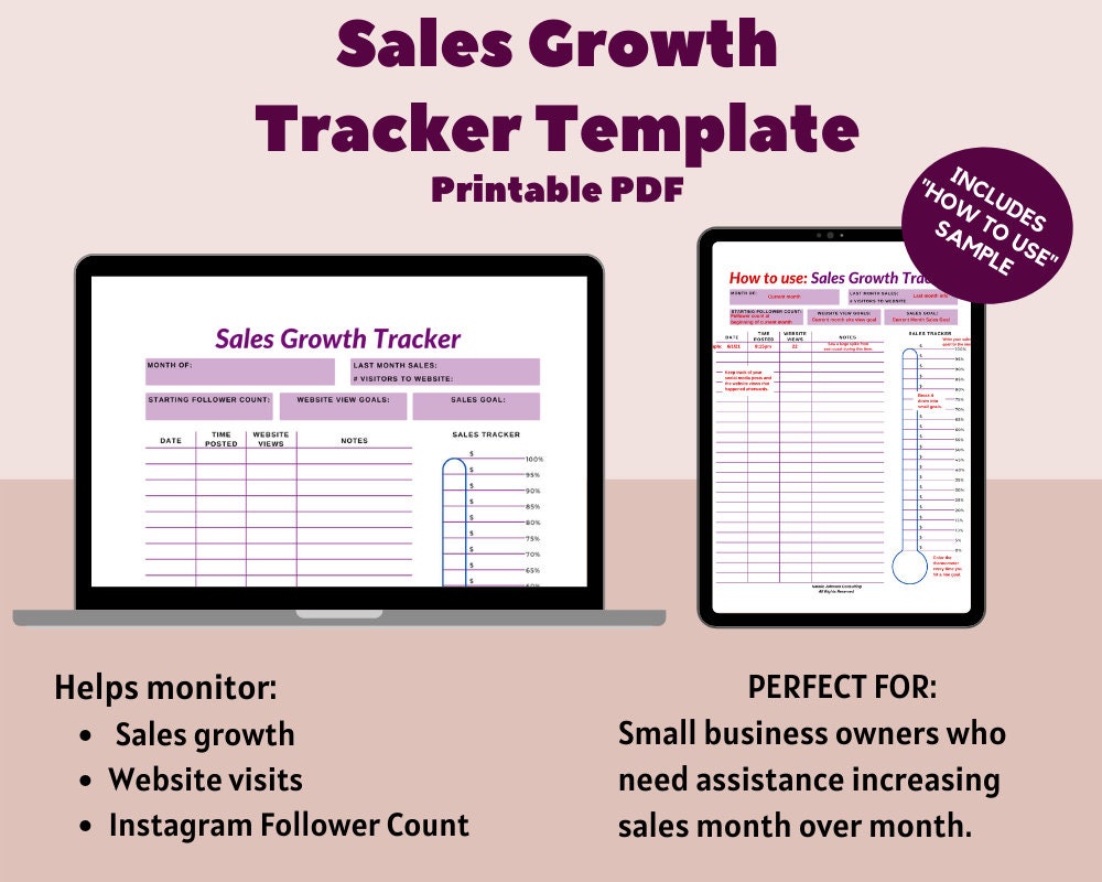 Printable Sales tracker sales tracking business sales | Etsy