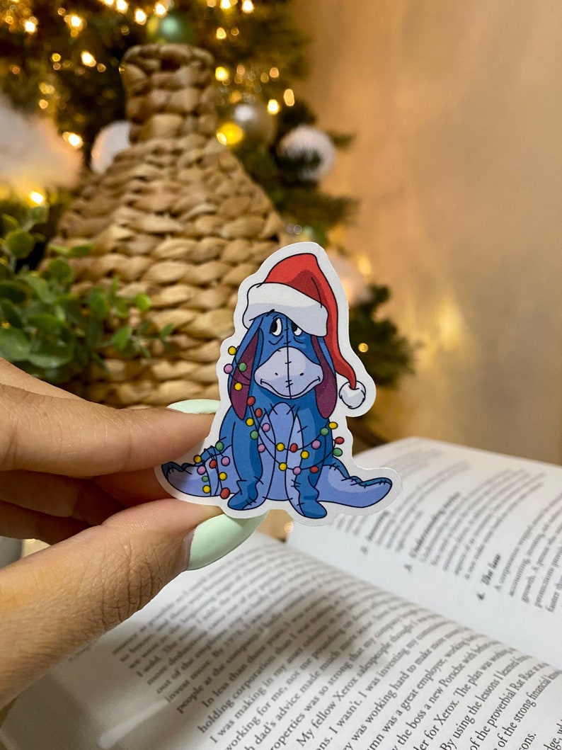 Eeyore from Winnie the Pooh sticker / Front Waterproof stickers / Christmas inspired sticker/ Christmas stationery 