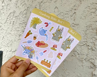 Gardening theme sticker sheet | Journal stickers | Notebook stickers | iPad stickers | Floral stickers sheets