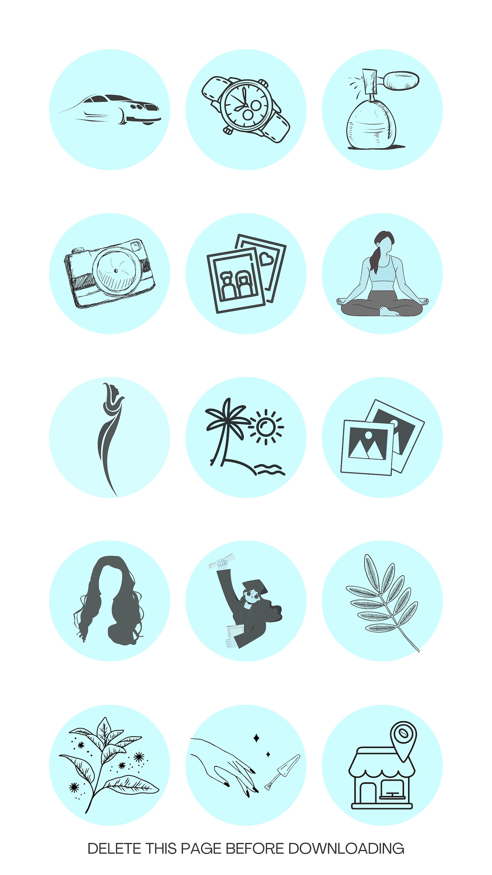 80 Pastel Blue Instagram Highlight Cover Icons Social Media Etsy