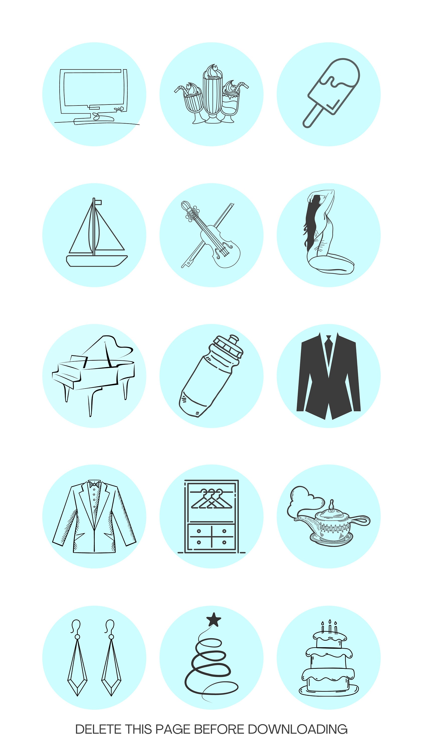 80 Pastel Blue Instagram Highlight Cover Icons Social Media Etsy