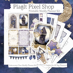 HP Big Astronomy Class Planner Stickers, Hand-drawn Printable Stickers, Wizarding Planner Stickers, Magic School Kit, PNG, Cricut, PDF, Jpg
