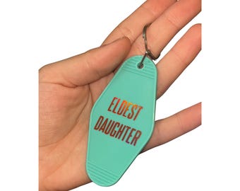 Eldest Daughter Lyric Acrylic Keychain | Retro Motel Style