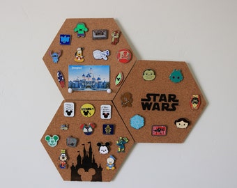Custom Disney Pin Board | Hexagon Cork Board, 2-Pack 1/4 Inch Thick
