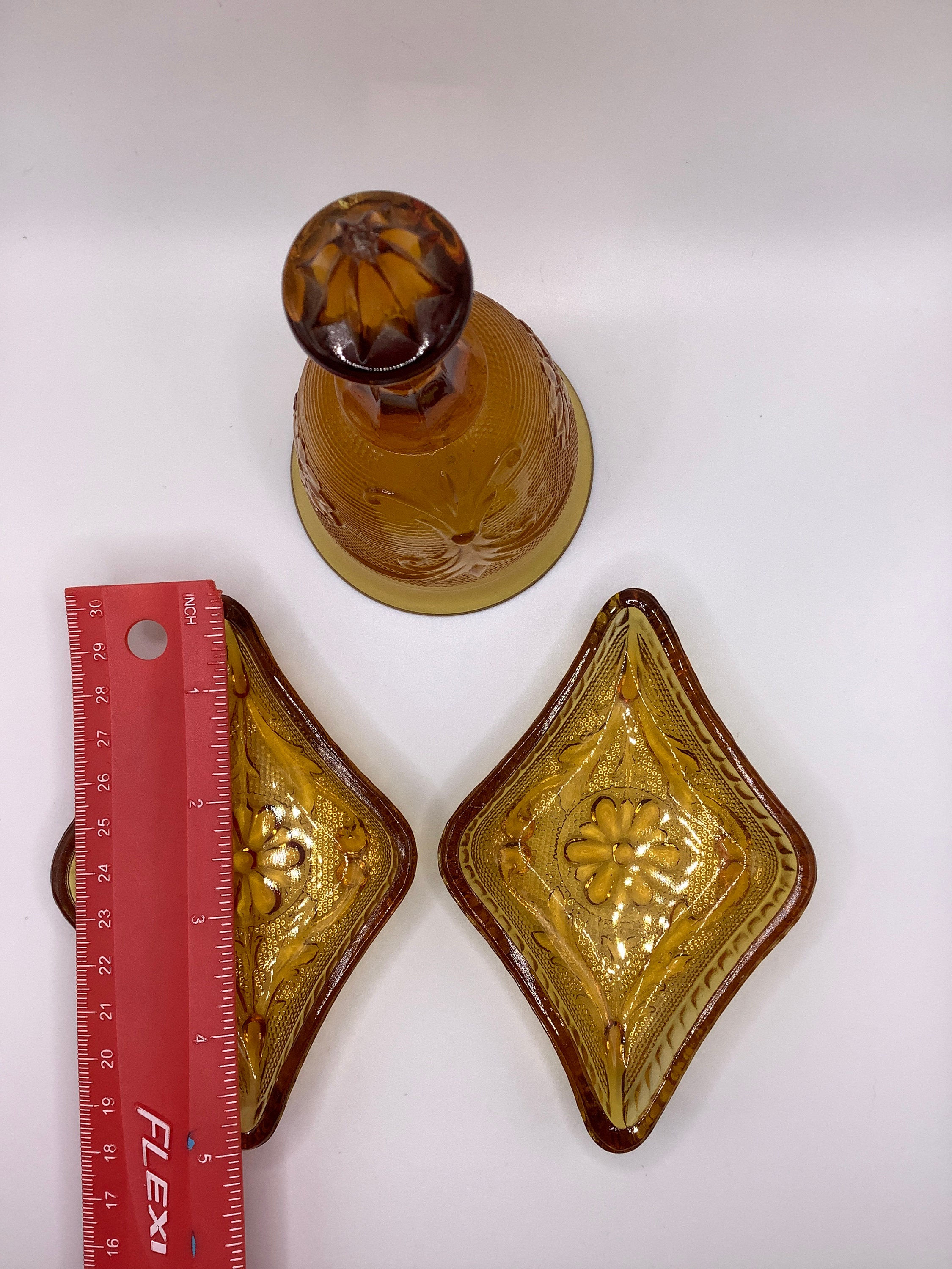 1970s Tiara Indiana Glass Pressed Sandwich Glass Amber Bell Etsy