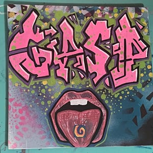 GASP - original painting- graffiti art, dose, psychedelic, hand painted acrylics and spray paint on canvas