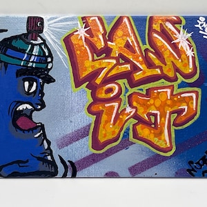 CAN IT Graffiti spray paint Art on canvas 4x6 -Original hand painted art w/ Graffiti lettering- Urban Street Art, signed by artist NiteOwl