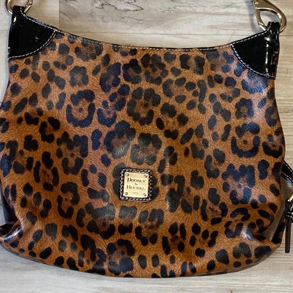 Dooney & Bourke Women’s Purse Animal Print Patent Leather Shoulder Bag - Vintage