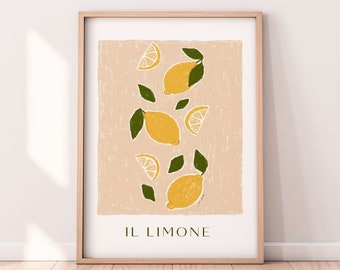 Italian Lemon Art Print: Sorrento Kitchen Wall Decor