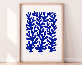 Lámina Matisse Coral: Arte mural abstracto francés moderno
