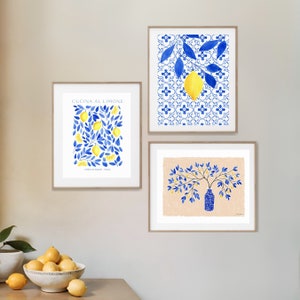 Lemon Kitchen Prints Set: Italian Citrus Wall Art