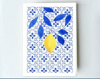 Amalfi Lemon Notecards: Italian Art Print Greeting Cards, Set of 10