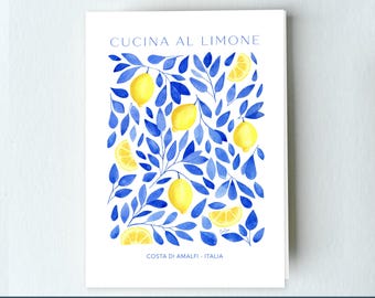 Amalfi Lemon Notecards: Italian Art Print Greeting Cards, Set of 10