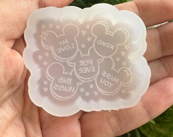 Molde de silicona de Mickey para San Valentín para resina, molde de resina UV, molde de Mickey, molde de personaje de niña, molde de llavero, molde de silicona, molde de Minnie Mickey