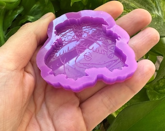 Bulbasaur Inspired Silicone Mold, UV Resin Mold, Keychain Mold, Badge Reel,  Chocolate Mold, Silicone Mold, Resin Mold, Anime Mold, Mold