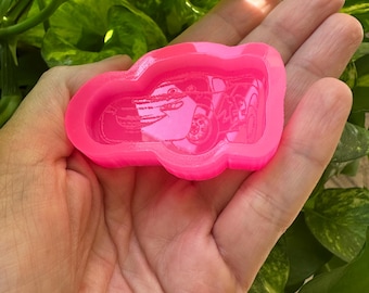 Molde de silicona con forma de coche Lightning para llaveros, portatarjetas y soportes para teléfono, molde de resina, molde de resina UV, molde de silicona para chocolate, molde de coche, molde
