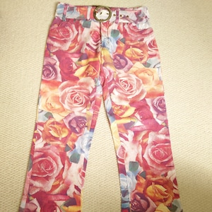 Very Rare Early 1990&#39;s Modzart Rose Print Trousers