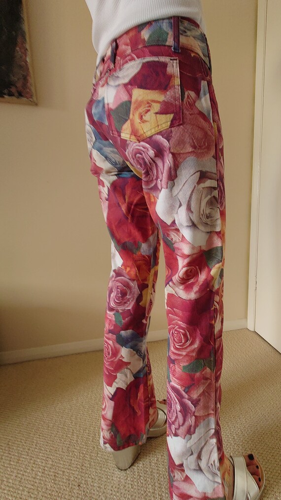 Very Rare Early 1990's Modzart Rose Print Trousers - image 7