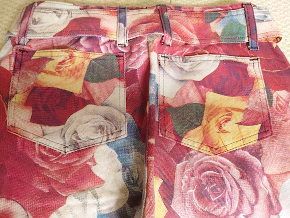 Very Rare Early 1990's Modzart Rose Print Trousers - image 5