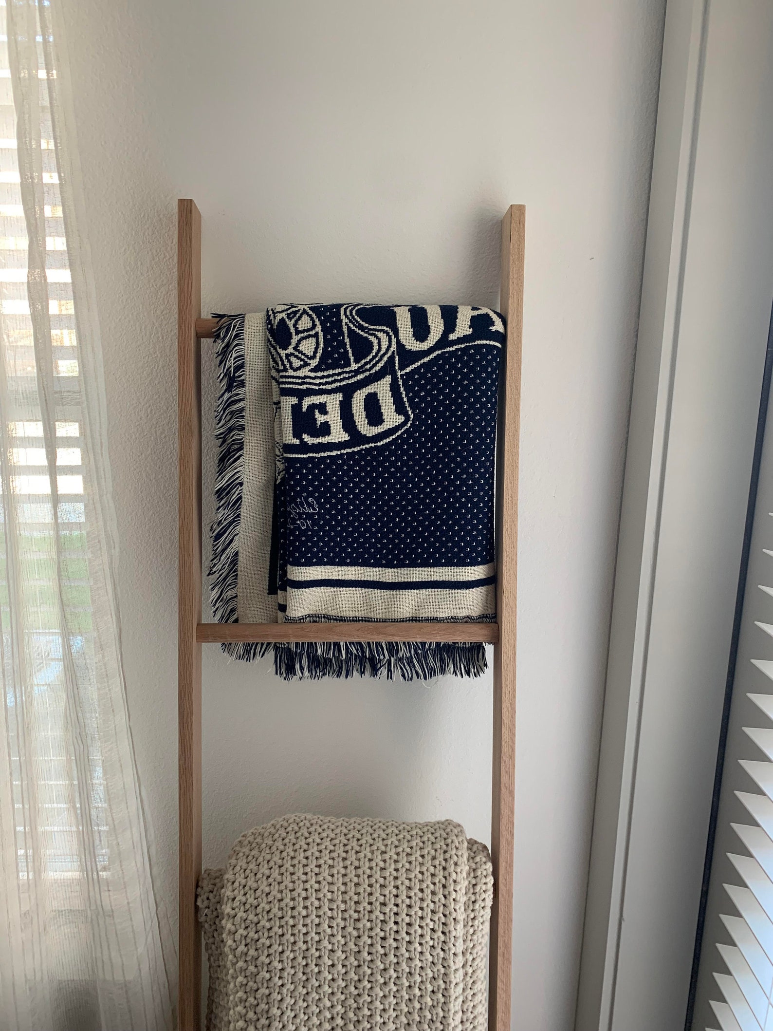 6 Foot Blanket Ladder Rack Rustic Wood Hand Crafted Gifts Etsy