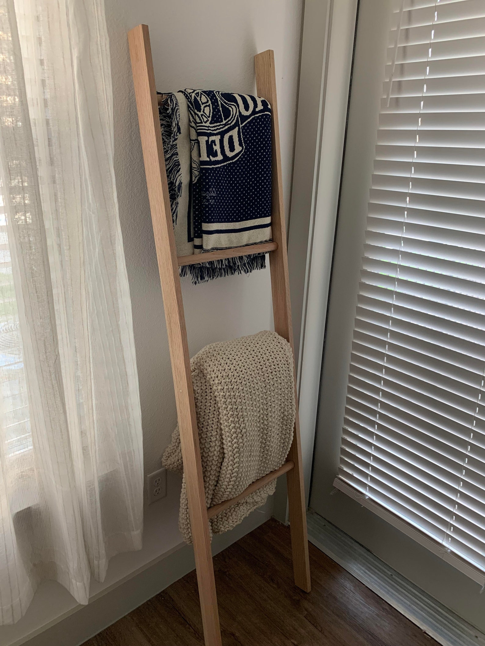 6 Foot Blanket Ladder Rack Rustic Wood Hand Crafted Gifts Etsy