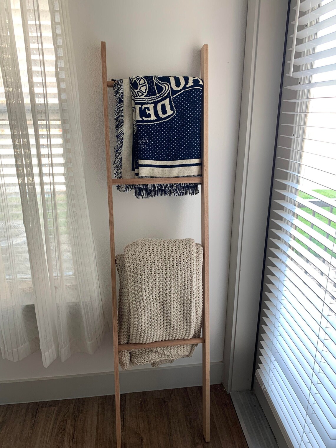 6 Foot Blanket Ladder Rack Rustic Wood Hand Crafted Gifts Etsy