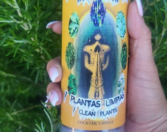 Santa Muerte 7 Plantas Cleansing Candle ( Limpias)