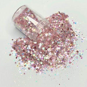 Chunky Glitter “Boysenberry Opal” pink powder opal mix