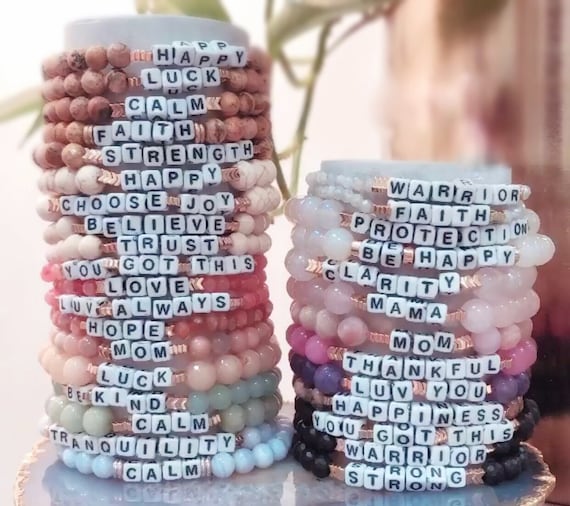 Personalized Bracelet Beads Letters, Numbers, Patterns  