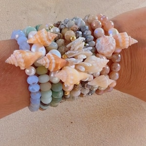 Sanibel seashell bracelet, Seashell bracelet, beachcomber bracelet, shell bracelet, shell stacking bracelet, coastal bracelets gift ideas