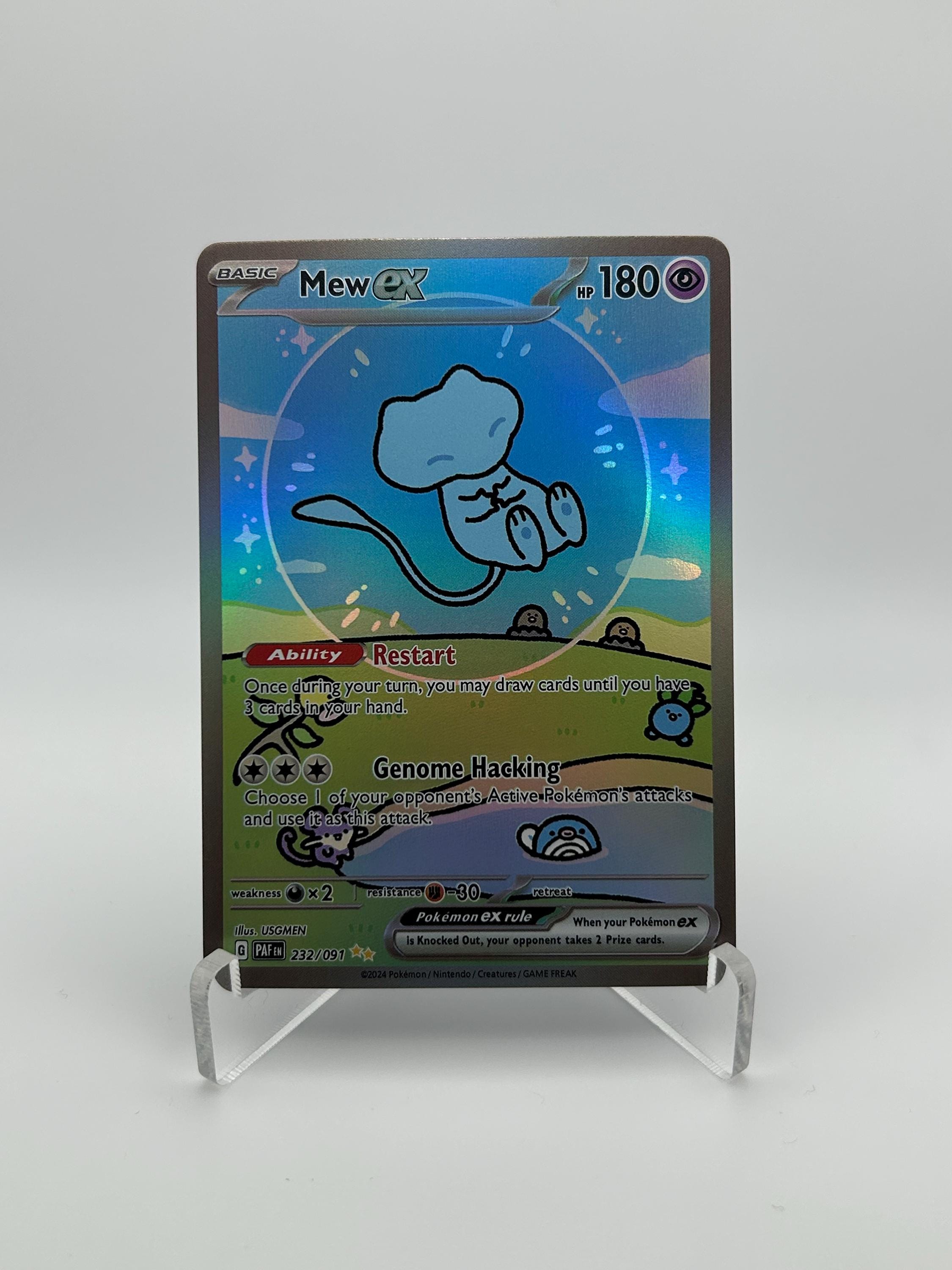 Mew EX - Mew Paldean Fates - Mew 232/091 - Bubble Mew - Custom