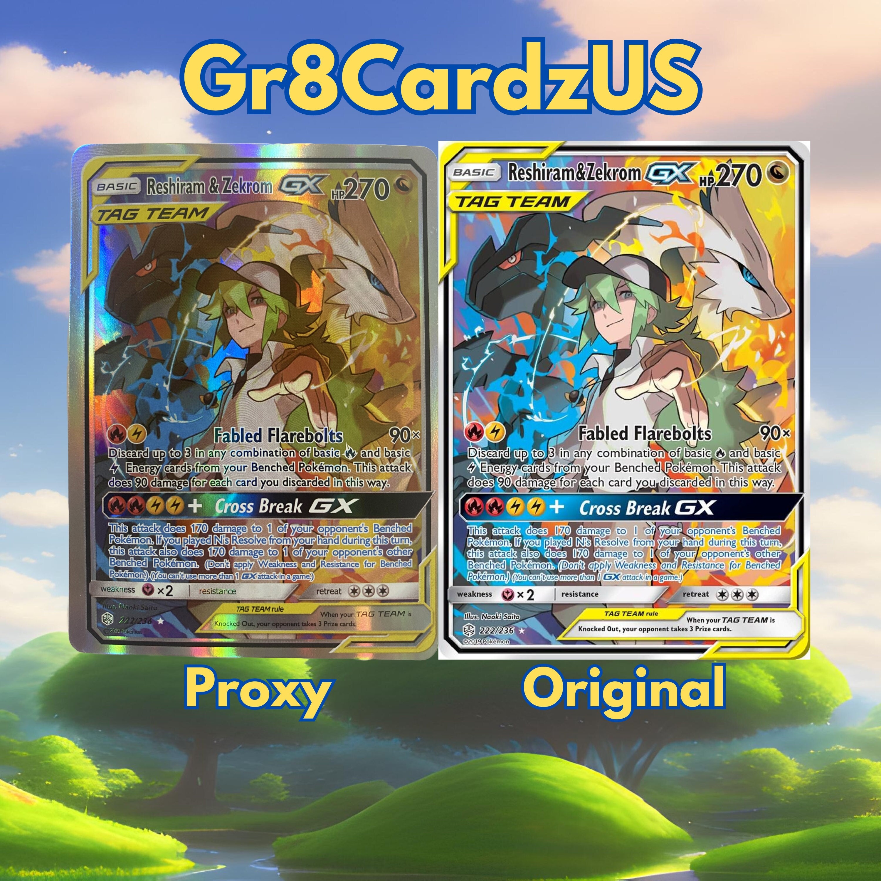Reshiram & Zekrom GX - Tag Team Pokemon - Cosmic Eclipse 222