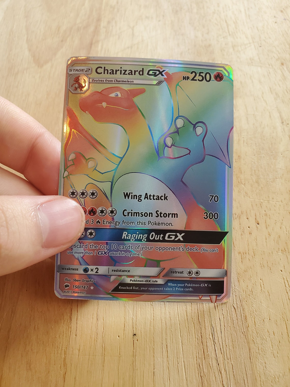 Rainbow Charizard GX Custom Made Pokemon Card Etsy