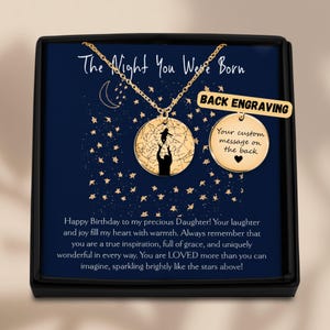Collier personnalisé carte des étoiles | Bijoux de ciel nocturne personnalisés pour fille | Un cadeau significatif pour la nuit de votre naissance | Cadeau papa fille