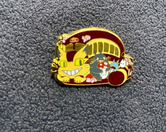 Cat bus magical forest enamel pin